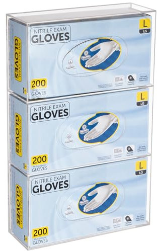 Koemehr Wandhalterung für Handschuhe (für 3Boxen) -Acryl Handschuhhalter - Handschuh Halterung für Einweghandschuhe -Handschuhspenderfür Einmalhandschuhe mit Montagezubehör