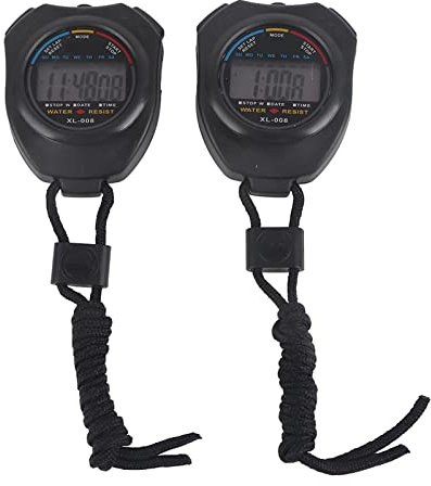 2 Stück Sport-Stoppuhr-Timer, Multifunktionaler Elektronischer Digitaler Sport-Stoppuhr-Timer, Digitale LCD-Hand-Stoppuhr für Rennen/Laufen