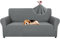 Ystyle Housse Canapé 2 Places avec Accoudoirs, Housse Canape Extensible, Protege Canape Universelle, Housses pour Meubles Protection pour Chiens et Chats, Moderne Housse Fauteuil, Gris Clair