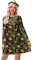Fasching für Damen, Kleid, Lila, Grün, Gold, Maskerade, Party, Lilie, Urlaub, Kostüm, Größe M