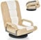 COSTWAY Bodenstuhl 360° drehbar, Bodensessel mit 6-Fach Verstellbarer Rückenlehne, Game Sessel gepolstert, Bodensofa Meditationsstuhl bis 140kg belastbar, Lazy Sofa (Beige)