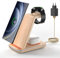 JoyGeek Station de Charge pour Samsung, 3 en 1 Chargeur Induction para Samsung S25/S24/S23/S22/S21/ZFlip/Fold, Chargeur sans fil para Galaxy Watch Ultra/7/6/5/4, Wireless Charger para Galaxy Buds-Bois
