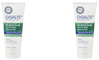 DrSALTS+ Muscle Therapy Shower Gel with Epsom Salts, Eucalyptus and Ginger Essential Oils, 200 ml (Pack of 2)