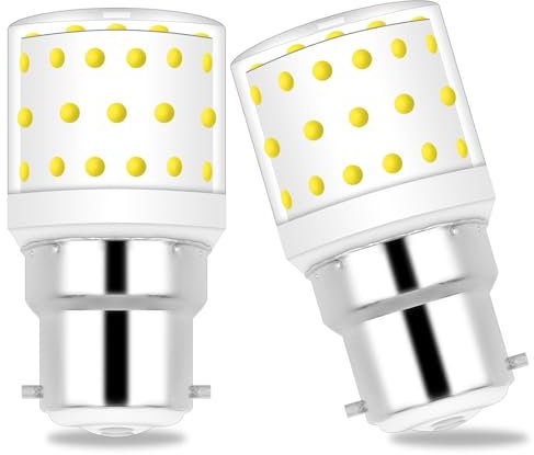 XIMNCHNI B22 LED Mais Lampe 6W, 60W Halogenbirne entspricht, Warmweiß 3000k, 800LM, B22 Bajonettsockel, LED Maiskolben nicht dimmbar, 2er Set