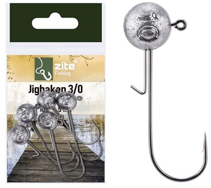 Zite Fishing Jigkopf-Sortiment 3/0 Verschiedenen Gewichte 5-25 g für Barsch bis Zander Raubfischfang (20, Gramm)