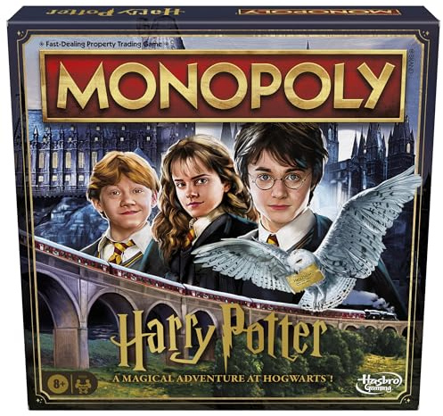 Hasbro Gaming Monopoly Harry Potter Edition Board Game | A Magical Adventure at Hogwarts | Ages 8 and Up | 2 to 6 Players | Family Games | Gifts for Kids and Adults