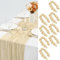 LYAFS 8 Stück Käsetuch Tischläufer Elfenbein, 90 x 300 cm Seihtuch Tischläufer Waschbares Gaze-Stoff Boho Tischläufer Cheesecloth Tischdekor für Hochzeit Brautparty Empfang Festival im Freien Dekor