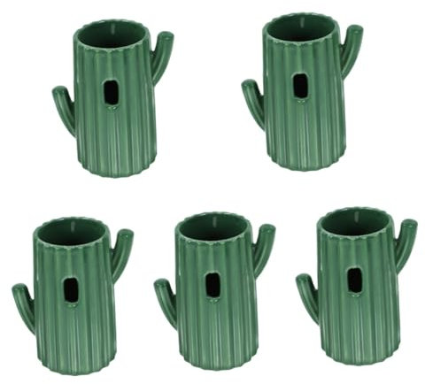 POPETPOP 5pièces Support Céramique pour Bouteille Hamster Forme De Cactus Distributeur Eau pour Petits Animaux Accessoire Pratique pour Rongeurs