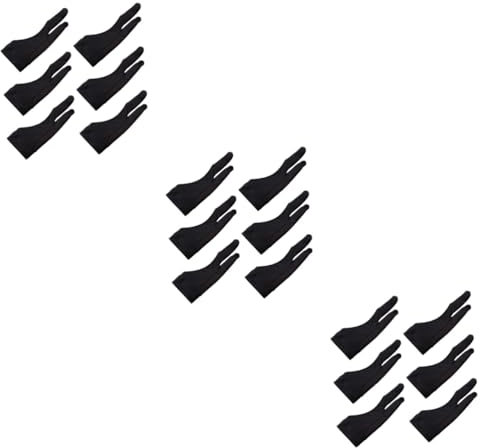 STOBOK 18stücke Teiliges Künstlerhandschuhe Für Digitale Zeichnungen Bequeme Elastische Zwei-finger-handschuhe Für Grafiktabletts Atmungsaktiv Und Flexibel Für Künstler Und Designer