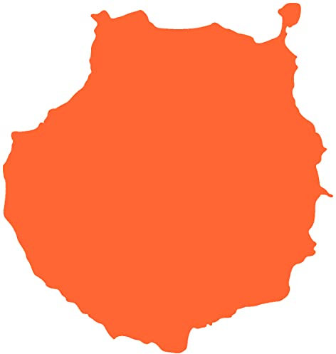 Samunshi® Gran Canaria Insel Aufkleber Inselaufkleber 38 x 40cm orange