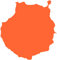 Samunshi® Gran Canaria Insel Aufkleber Inselaufkleber 38 x 40cm orange