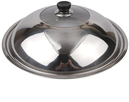 Gettimore Couvercle de 40 cm de diamètre pour casserole et wok - Construction durable et résistante à la, Y1TW6D6P0A4HAIX5JB6H8QEU1X