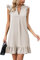 Famulily Women's Casual Dresses Sleeveless V-Neck Cover Ups Swing Dress Loose Beach Sundress Beige XL