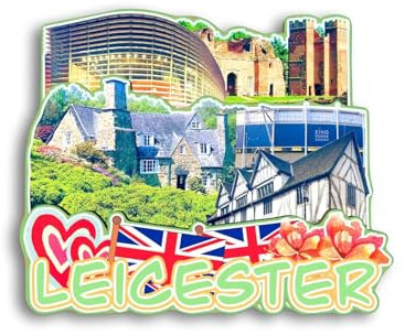 Quwsne Refrigerator Magnet Leicester United Kingdom Fridge Magnet City Travel Souvenirs Tourist Gifts 3D Classic Landmarks Handmade Crafts Home Decoration - 1321