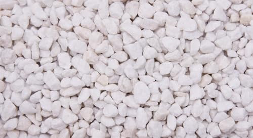 Dihl 1KG White Coloured Aquarium Tank Pond Gravel, 3mm to 8mm Grain Size, Decorative, Natural Substrate. For Fish, Aquatic Reptiles, Arthropods, Crustacean and Amphibians. 1 KG, White