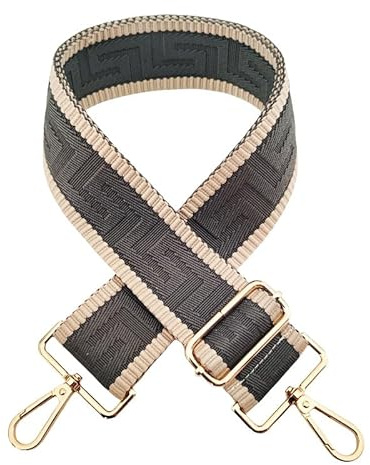 SYSUII Schultergurt für Taschen Breit 5cm,Damen Taschengurte zum Wechseln Bunt Verstellbarer Ersatzgürtel Schulterriemen mit Karabiner für Handtasche Tragetaschen Canvas Umhängetaschen -Grau