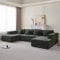 VASOENY 350 X 180 cm U-Form Ecksofa, Chenille Stoff übergroßes Eckcouch, 6 Sitz U-förmige Modernes Sofa Couch mit 4 Kissen für Wohnzimmer, Schlafzimmer, Büro, Keine Montage Erforderlics