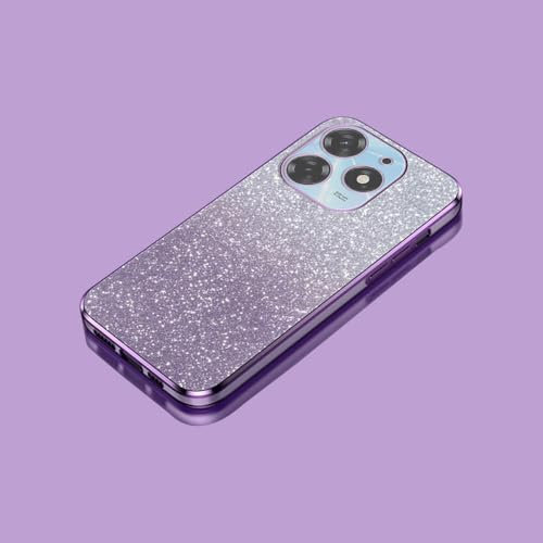 PAIXIKYZ Compatible avec Tecno Spark 10 Pro Coque Souple Transparente Électroplaquée en TPU + Papier à Paillettes
