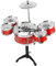 TOBBOMEY Mini Kit de Batterie Garçon Fille avec Design Réaliste Instrument de Percussion pour Tout-Petits Développement Rythme et Coordination Jouet Musical Plastique Sécurisé