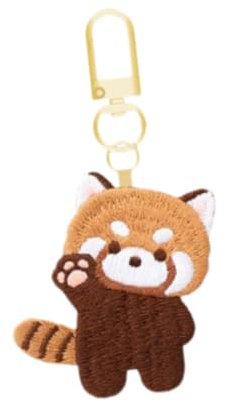 JISADER Roter Panda Schlüsselanhänger Plüsch, Cartoon Red Panda Keychain Hanging Ornament, Plüsch Panda Schlüsselanhänger, Panda Keychain für Rucksack, Autoschlüssel, Handy, Tasche, Style A