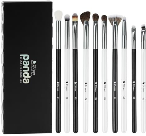DUcare Juego de 10 brochas para sombra de ojos, brochas de maquillaje profesional para sombra de ojos, corrector, cejas, pestañas, delineadores de ojos