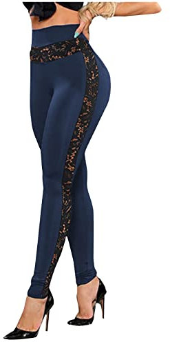 KHIRVWL Pantaloni Casual da Yoga Sportivi con Cuciture in Pizzo Estivo da Donna Pilates Danza Palestra Leggings Eleganti Sportivi Fitness Casual Allenamento Leggins Contenitivi Modellanti