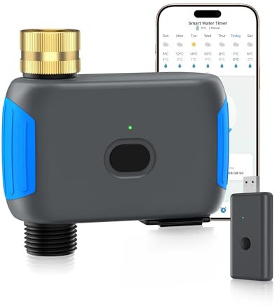 Smartale WiFi Sprinkler Timer, Smart Bluetooth Hose Timer, Programmable Automatic Irrigation System with Remote APP, Compatible with Alexa Google, Watering for Outdoor Garden Yard Lawn, 1 Outlet