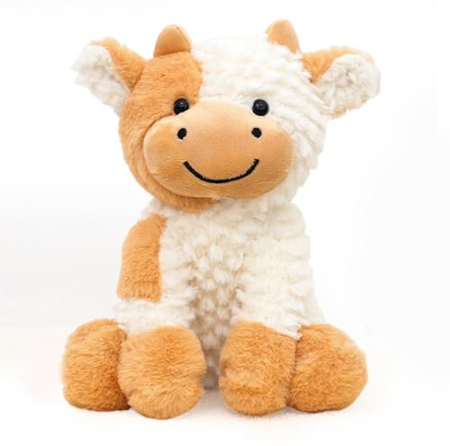 Katyjun Kawaii Soft Kuh Kuscheltier (Braun und Weiß 22 cm)
