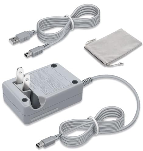 COMeap 3DS Charger Power Adapter with 3DS USB Charger Cable Cord Replacement for Nintendo 3DS, New 3DS, 2DS, New 2DS XL, DSi XL 100-240V Wall Plug AC Adapter for 2DS 3DS Console