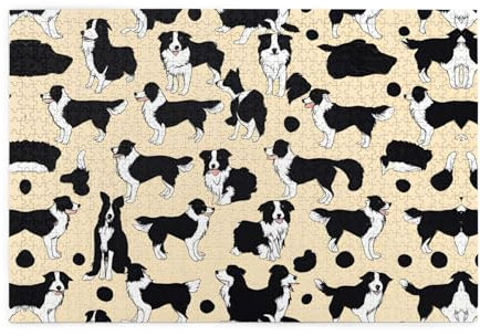 Puzzle de 1 000 pièces Yyhwhjde Border Collie - Puzzle éducatif intellectuel en bois - Puzzles amusants pour soulager le stress