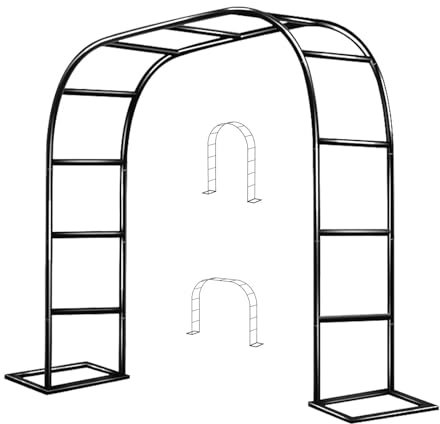 LJDJRHXH Rosenbogen aus Metall, Stabil Gartenbogen für Kletterpflanzen, 80 140 180 200 300 400 cm Breit Rankhilfe Torbogen für Hochzeit Dekor, Pergola Rankgitter Spalier Wetterfest(100x220 cm (BxH))