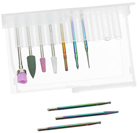 Happyyami 10piezas Brocas Para Torno De Uñas Profesionales Para Acrílico Fresas De Resistentes Para Manicura y Pedicura Accesorios Duraderos Para Quitar Cutículas y Gel Salón y Hogar