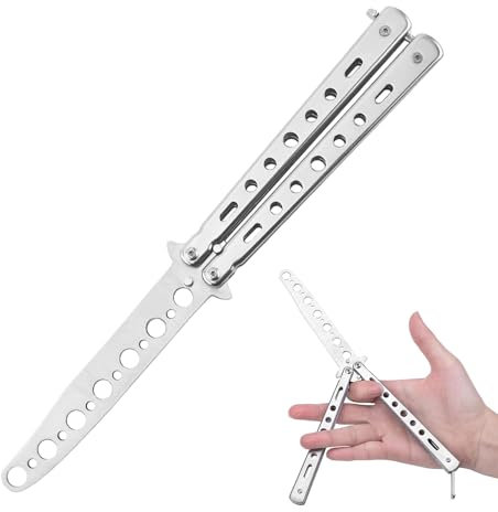 Eophmi Butterfly Knife Trainer,1PCS for Balisong Trainer,Throwing Knives, Colorful Full Stainless Steel Unsharpened Blade Dull Bailisong Trainers Butterfly Comb for Training