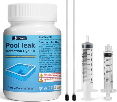 1DFAUL 150g Pool Leak Detection Dye kit, Fluorescent Yellow Pool Dye for Leaks, Easily Locate Leaks, High Visibility, for All Swimming Baths, Spa & Hot Tub Types