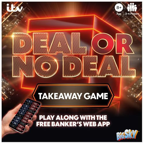 rightclick TV Game Show Board Game – Family Party Games with Quiz, Buzzer & Challenge Rounds – Classic Show-Inspired Fun for Kids, Board Games For Teens & Adults (Deal Or No Deal)