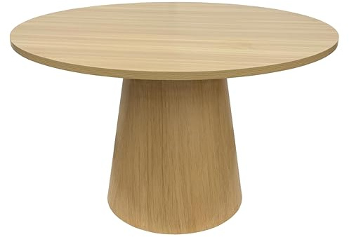 Oviala Skandinavischer Esstisch, rund, 120 cm, Holzoptik, hell