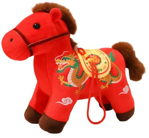 Generisch Jahr des Pferdes Plüschtier, Chinesisches Neujahrspferd, Stoffpuppe, Niedliches Kleines Tier-Wurfkissen, Souvenir-Spielzeug Für Zuhause, Wohnzimmer, Schlafzimmer, Dekoration