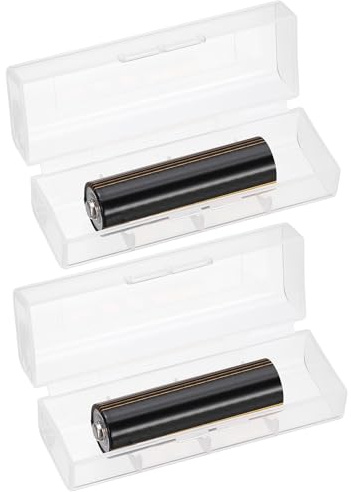 sourcing map Battery Organizer Storage Box, Plastic Clear 1 x 21700 Battery Storage Case Holder Garage Container Portable Organizer for Travelling, Home, Office, Garage (Pack of 2)