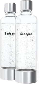 Sodapop PET-Flaschen-Set Logan & Cooper Pro, Ersatzflaschen ausschließlich Wassersprudler Cooper Pro & Logan, BPA-frei, 2x 850 ml