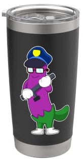 Aubergine Polizist Schlagstock Polizei Doppelwandiger Edelstahl-Thermobecher