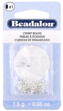 Beadalon Quetschperlen, Größe #1, versilbert, 1,5 g, ca. 100 Stück