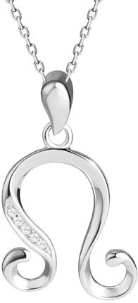 VIKI LYNN Leo Pendant Necklace 925 Sterling Silver Zodiac Sign Constellation Horoscope Necklace with Cubic Zirconia