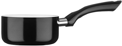 Premier Housewares Ecocook Milk Pan, Non Stick, Ceramic, Stainless Steel Induction Pans, Black - 14cm