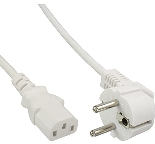 InLine® 16647W Câble d'alimentation coudé vers fiche C13 Blanc 0,3 m