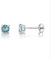 inSCINTILLE Lucciole Orecchini Punto Luce in Argento 925 Rodiato con Zirconia Cubica (Azzurro, 0.40 cm)
