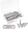 Glarks Juego de 20 soportes rectos planos de acero inoxidable de 50 mm/2 pulgadas, placas de unión reparación, conector de soporte de fijación y 40 tornillos autorroscantes (50 mm/2 pulgadas)