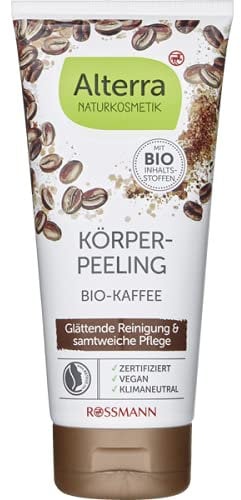 Alterra Body-Peeling Bio-Kaffee 200 ml mit sinnlichem Kaffee-Duft, glättende Reinigung & samtweiche Pflege, zertifizierte Naturkosmetik, vegan