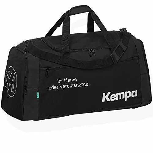Kempa Sporttasche 48 x 24,5 x 24 cm - 30L schwarz mit Aufdruck Name