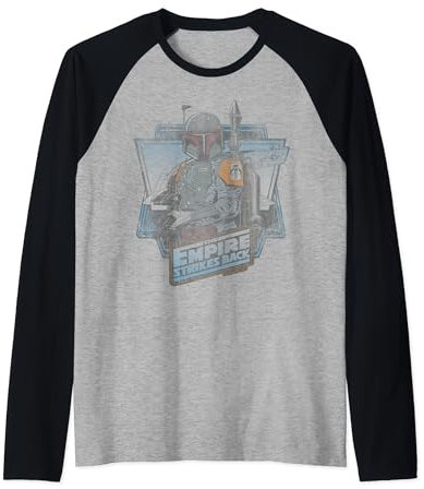 Star Wars The Empire Strikes Back Boba Fett Vintage Portrait Raglan Baseball Tee