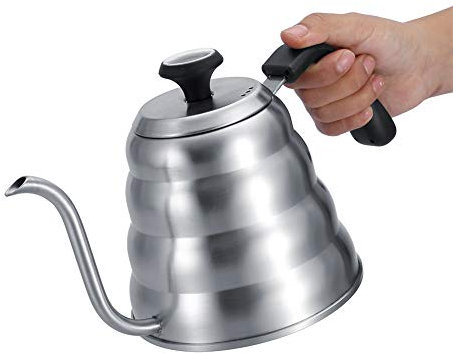 Jadeshay Tetera para café - Tetera para café con termómetro Incorporado - Tetera para Goteo de Acero Inoxidable con Cuello de Cisne(1.2L)